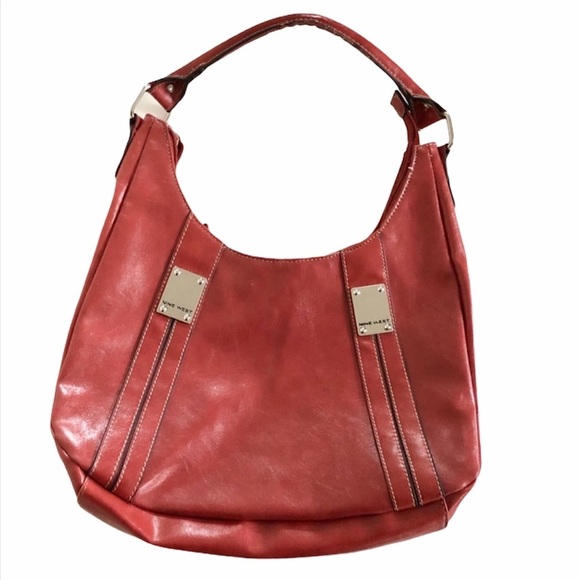 Nine West Brick Red Zip Up Shoulder Bag - Picture 2 of 10
